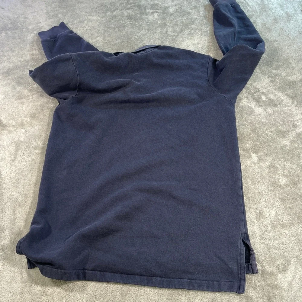 Polo Ralph Lauren Sweatshirt Men M Navy Blue‎ Long Sleeve Fleece Polo Pony Logo